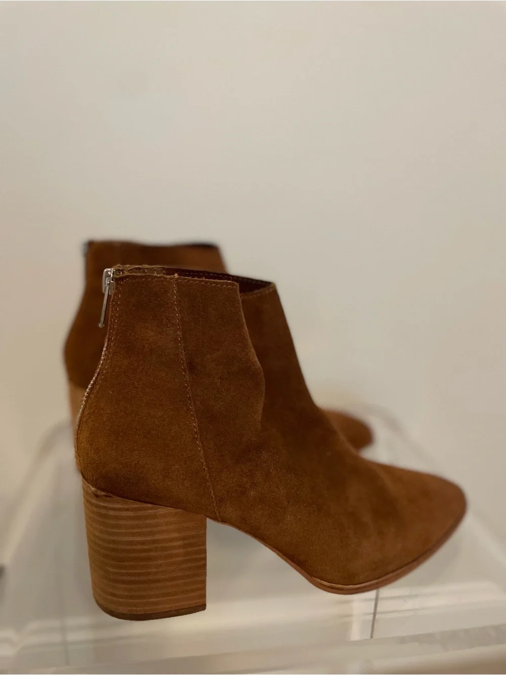 Steve Madden Women’s Cognac Brown Suede Pointed-Toe Ankle Boots Size 10