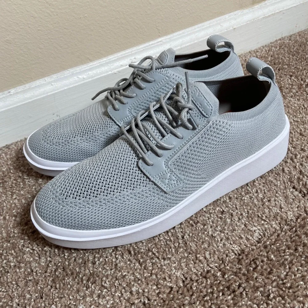 BYLT Lido Knit Sneakers Mens Size 10 Gray Low Top Lace-Up Casual Walking Shoes