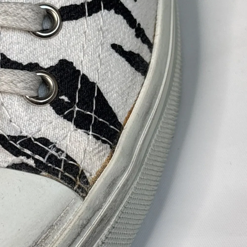 Saint Laurent Paris Zebra Print Low Top Sneakers Canvas Shoes New Box Dust Bag