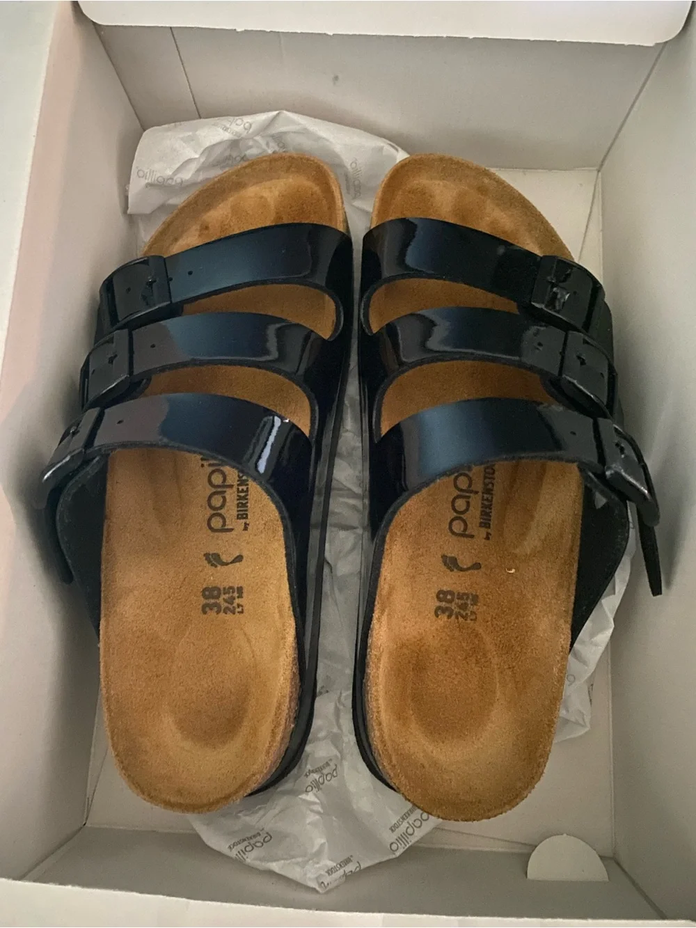 Birkenstock Womens Triple-Strap Black Sandals