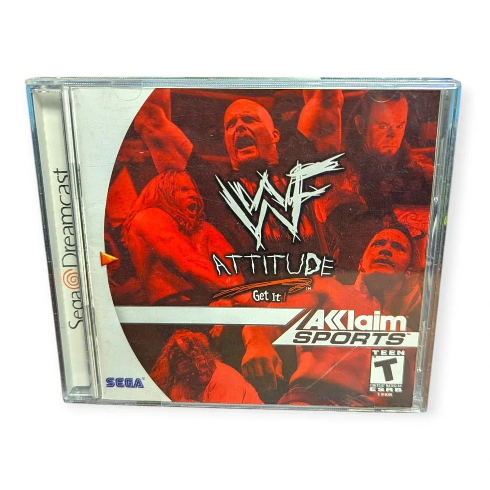 WWF Attitude Sega Dreamcast 1999 Wrestling Video Game T-8103N Acclaim Sports CIB