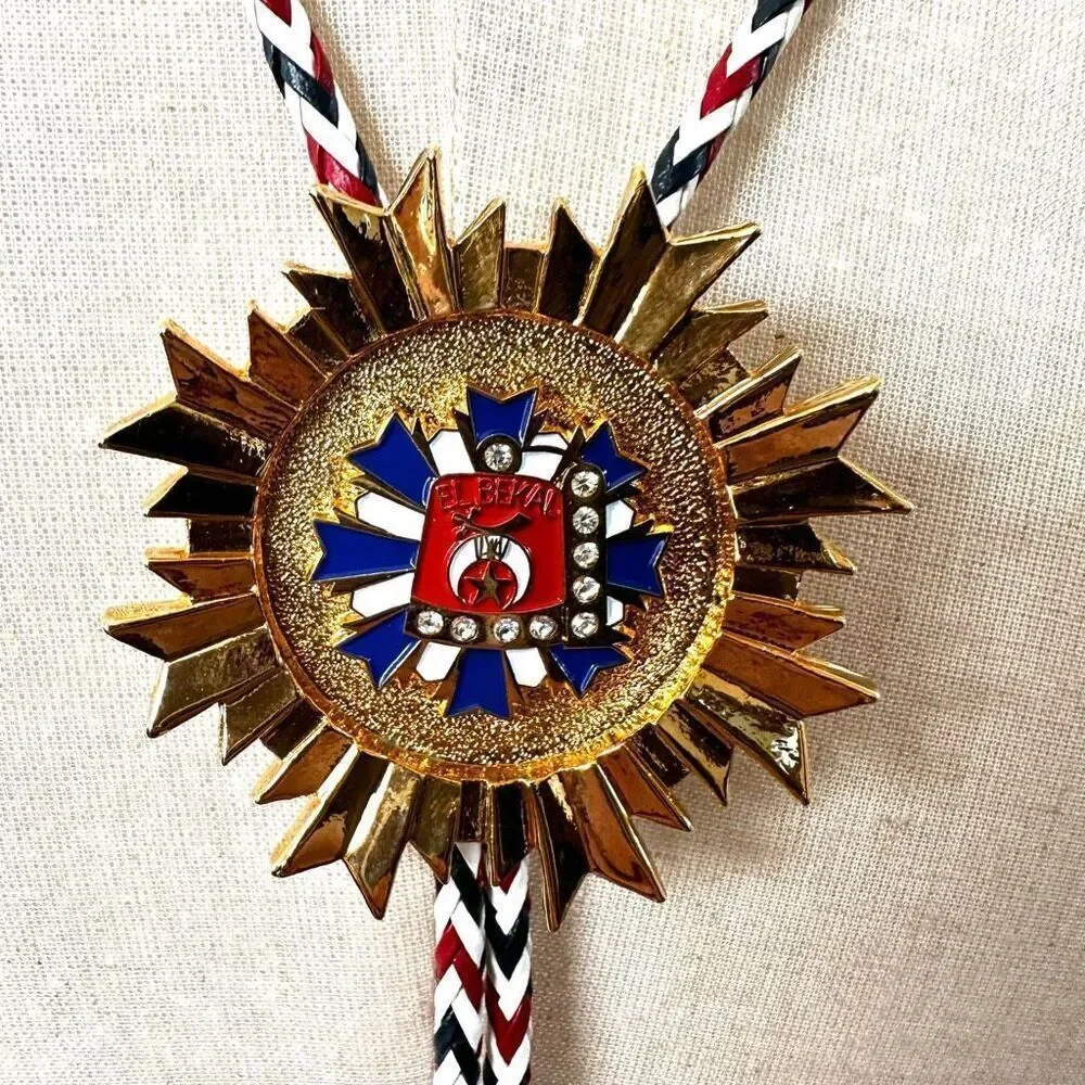 El Bekal red white and blue bolo tie