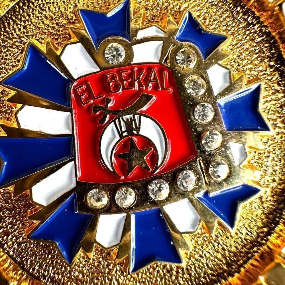 El Bekal red white blue bolo tie el bekal