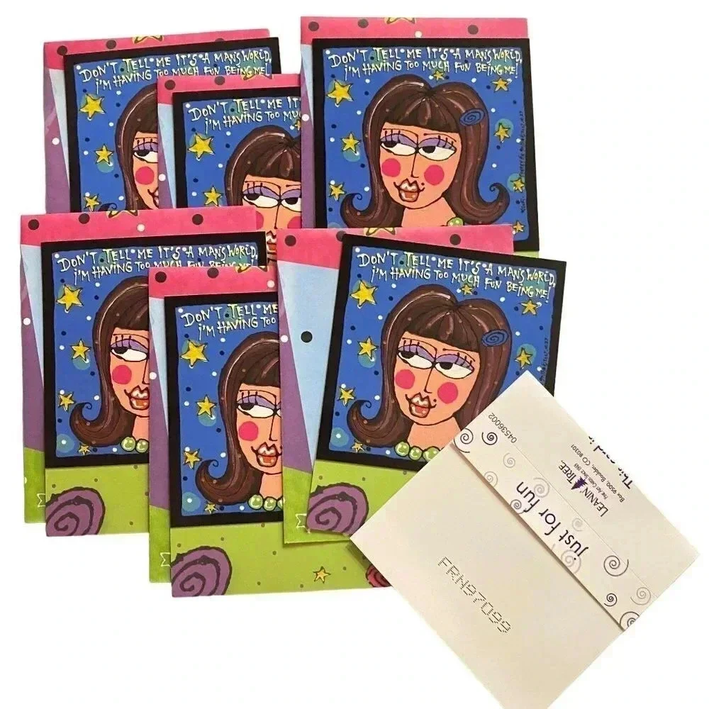 FRIENDSHIP Funny Brunette Girl Greeting Cards VTG Leanin' Tree‎ Lori Wiseman NOS