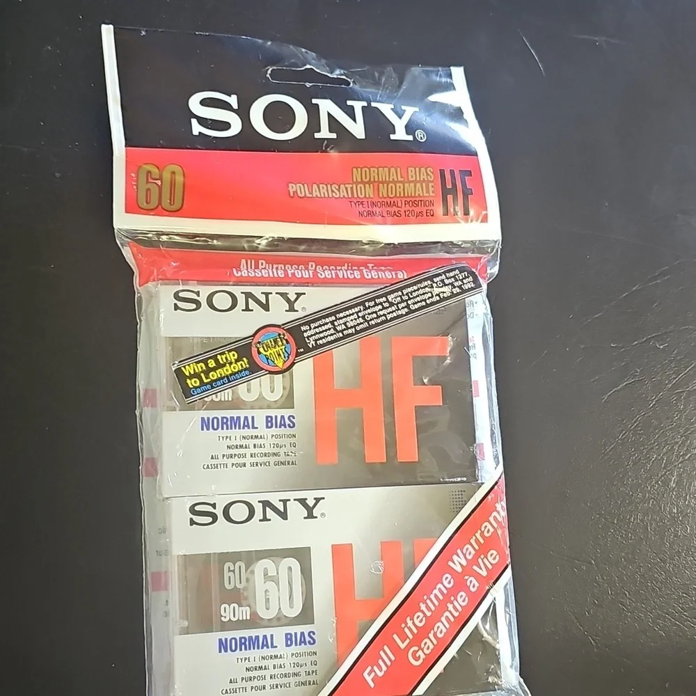Sony HF Type‎ I Normal Bias Recording Blank Cassette Tapes 60 min (2 Pack) NIP
