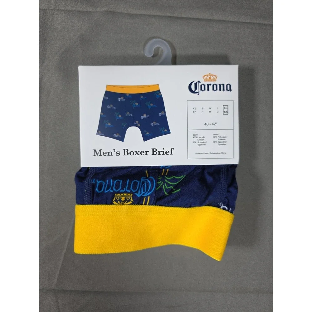 Corona Men's Boxer Brief - Navy and Yellow size‎ Extra Large XL