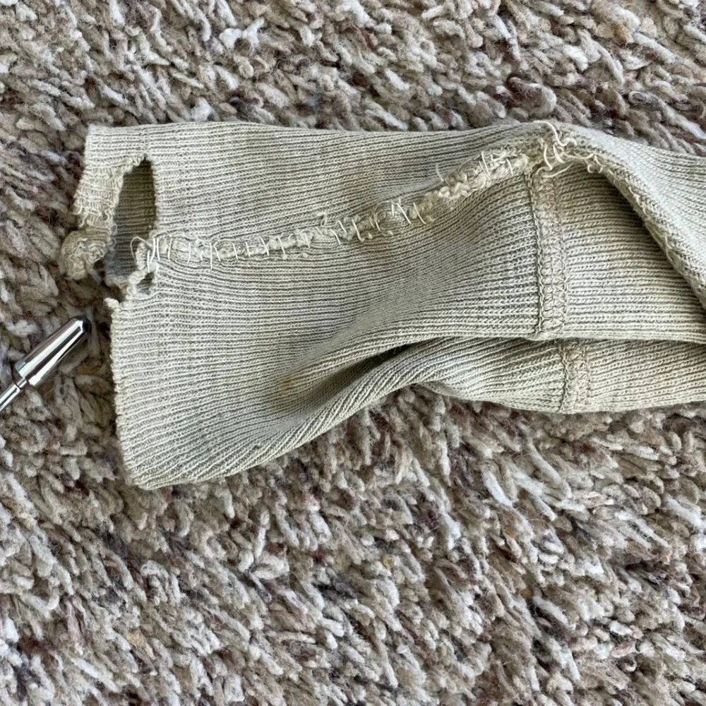 Vintage distressed ribbed