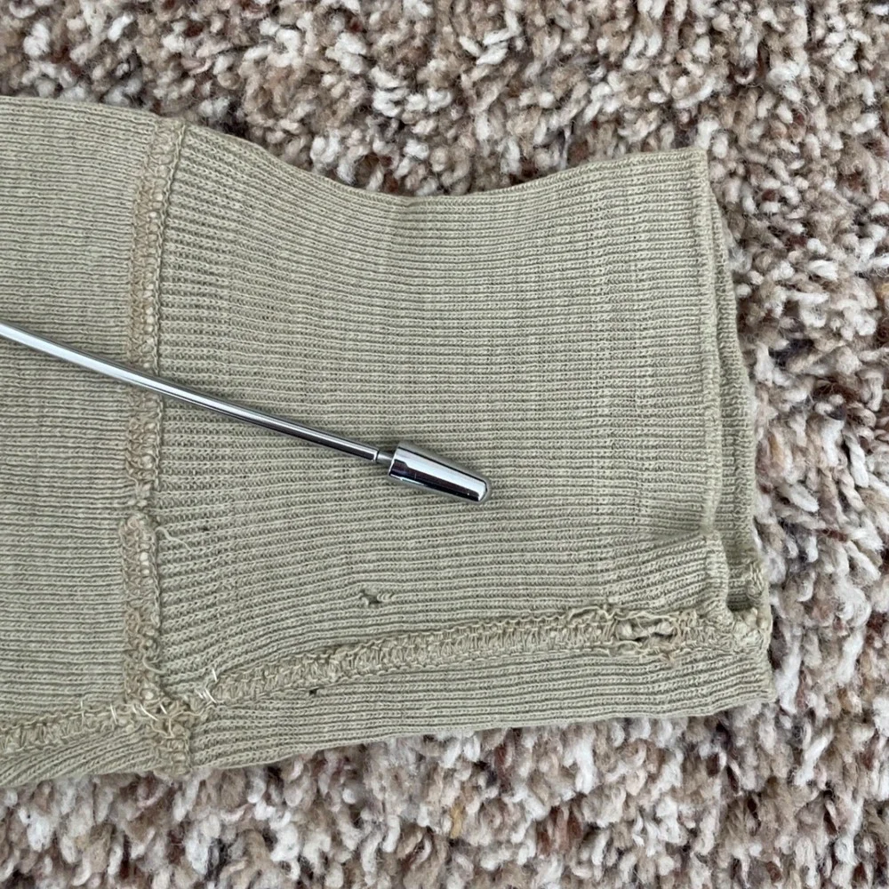 Vintage distressed ribbed