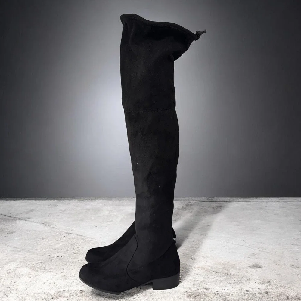Andrea‎ By Charles David Black Suede Over The Knee Boots 5M Fall Winter Chic