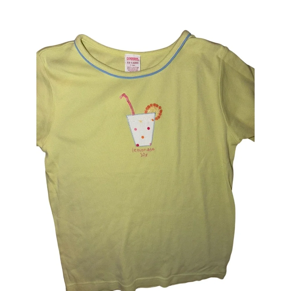 Vintage Gymboree Lime Green Lemonade 10c Sequin T-Shirt XX-Large 7 Kids
