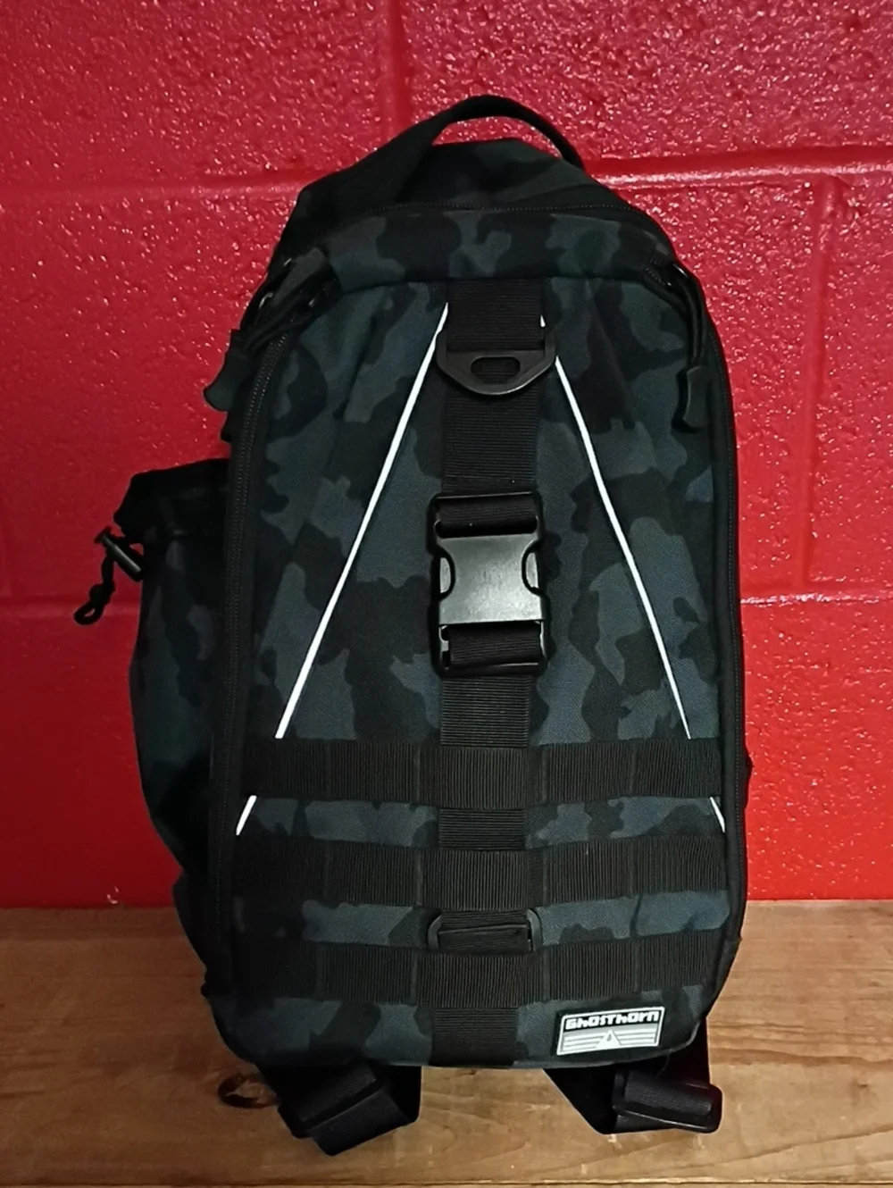 Black Camo Tactical Sling Backpack
