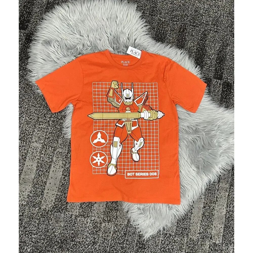 Childrens Place Boys Robot‎ Graphic Tee - Sunstone 10/12 NWT