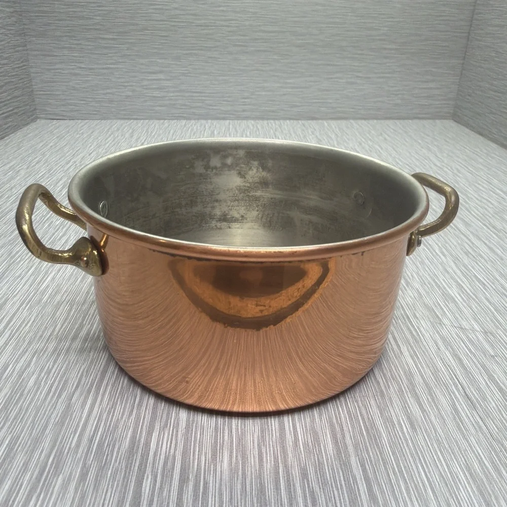 Mini Copper Pot Made in Portugal Small Decorative Sauce Pot with‎ Handles A2