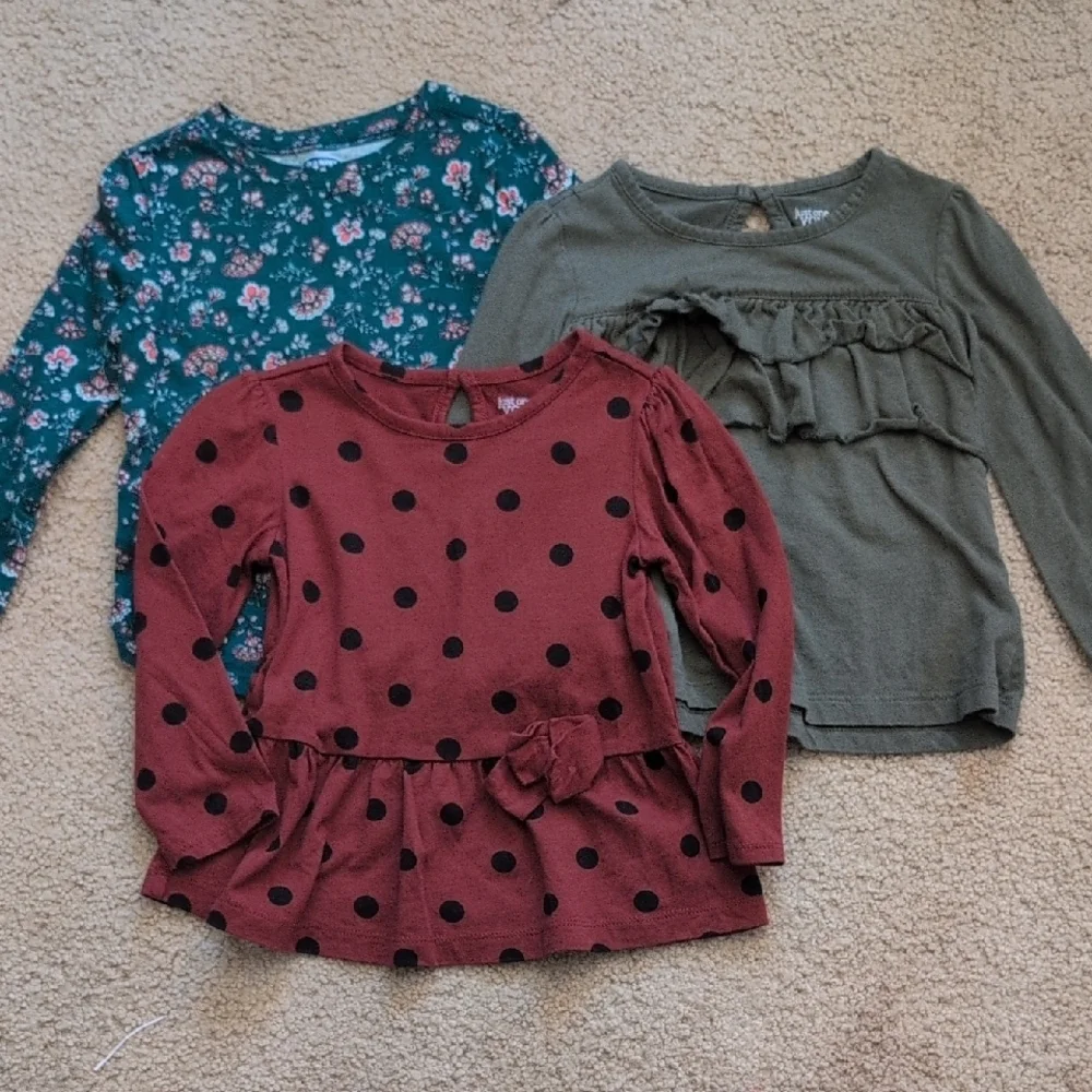Bundle Of Three Long Sleeve Shirts Mixed Brands Size Girls 2T