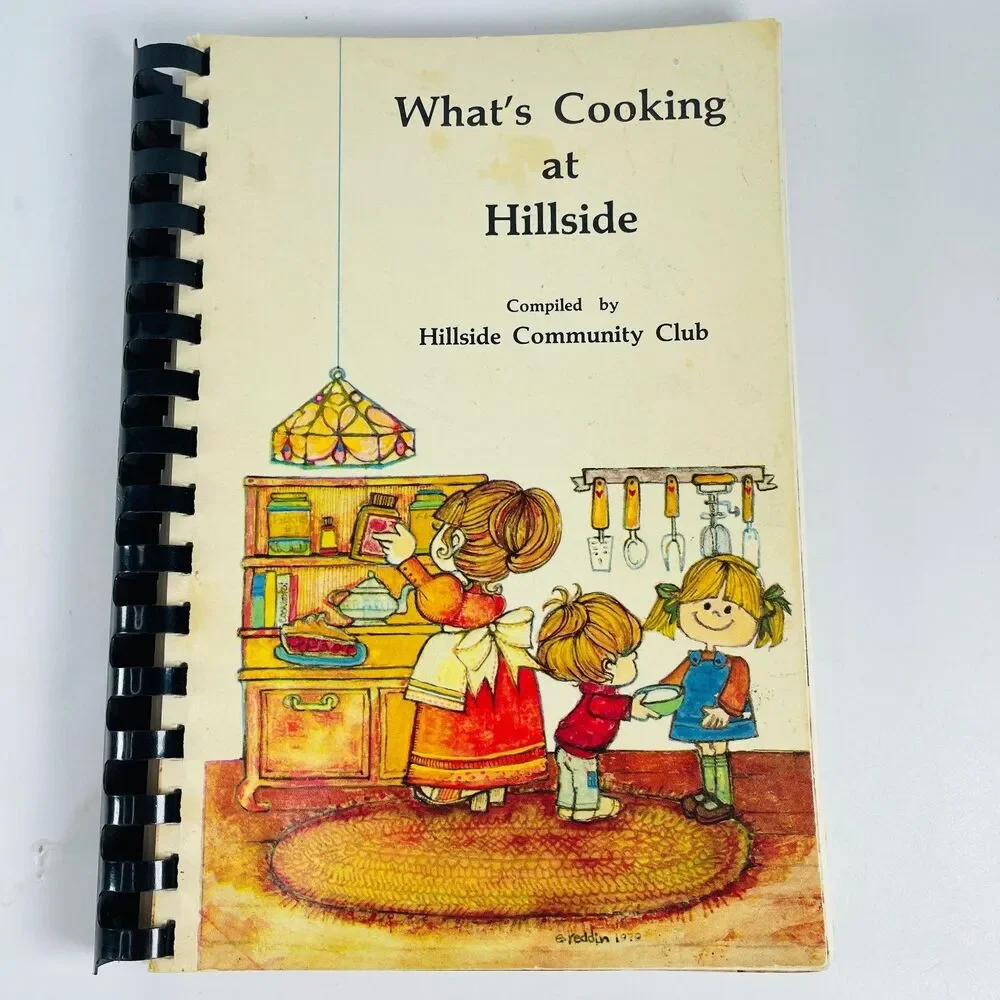 What's Cooking at Hillside Community Club Omaha 1986 Spiral Bound Cookbook