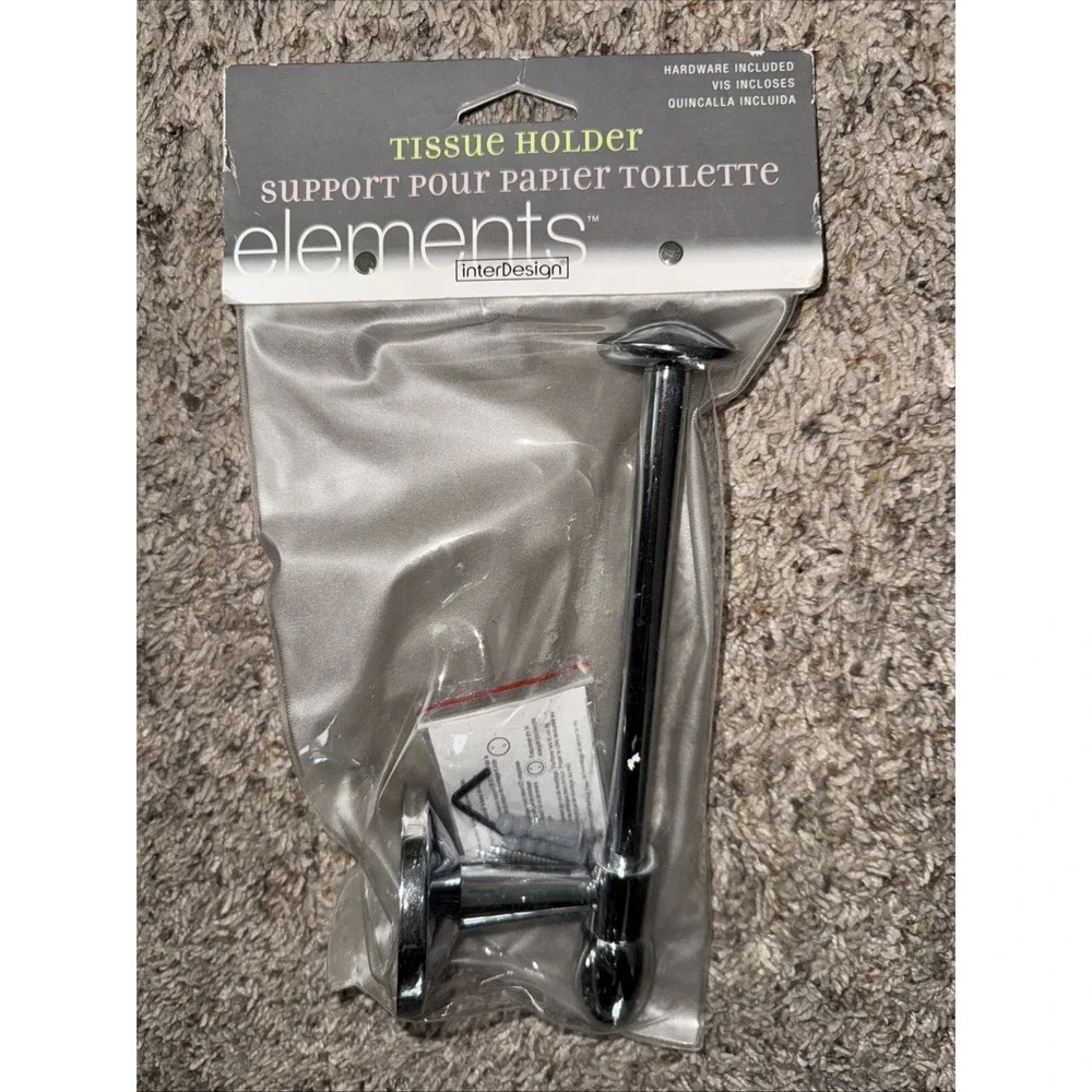 NEW Heavy Stainless Slip-On Toilet Paper Holder Wall Mount InterDesign‎ Elements