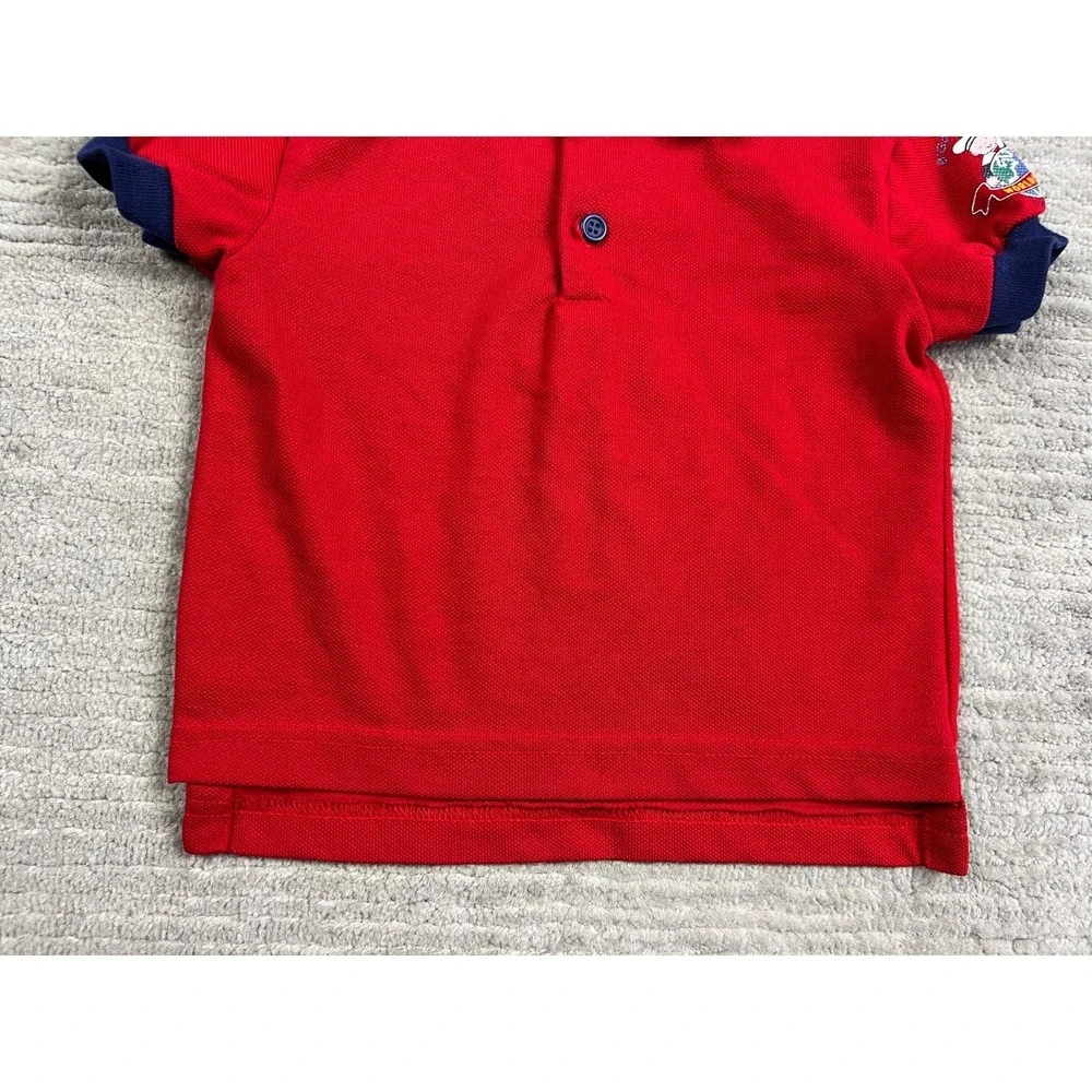 OshKosh Polo Shirt Unisex 24M Red Vintage B'gosh S/S Nautical‎ Sailor USA