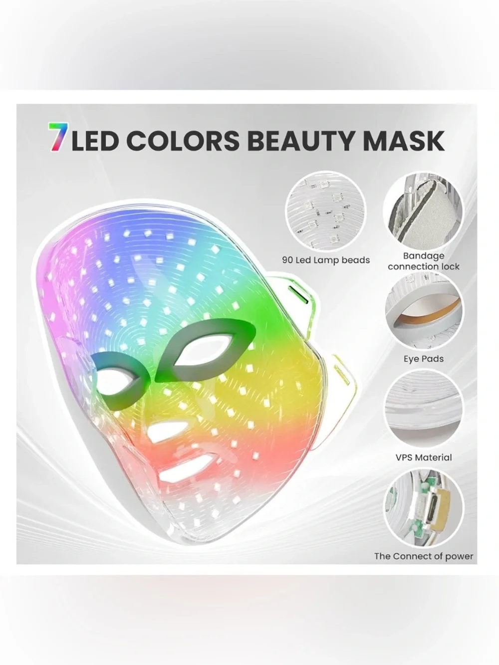 7 Color Led Beauty Mask designed renewal