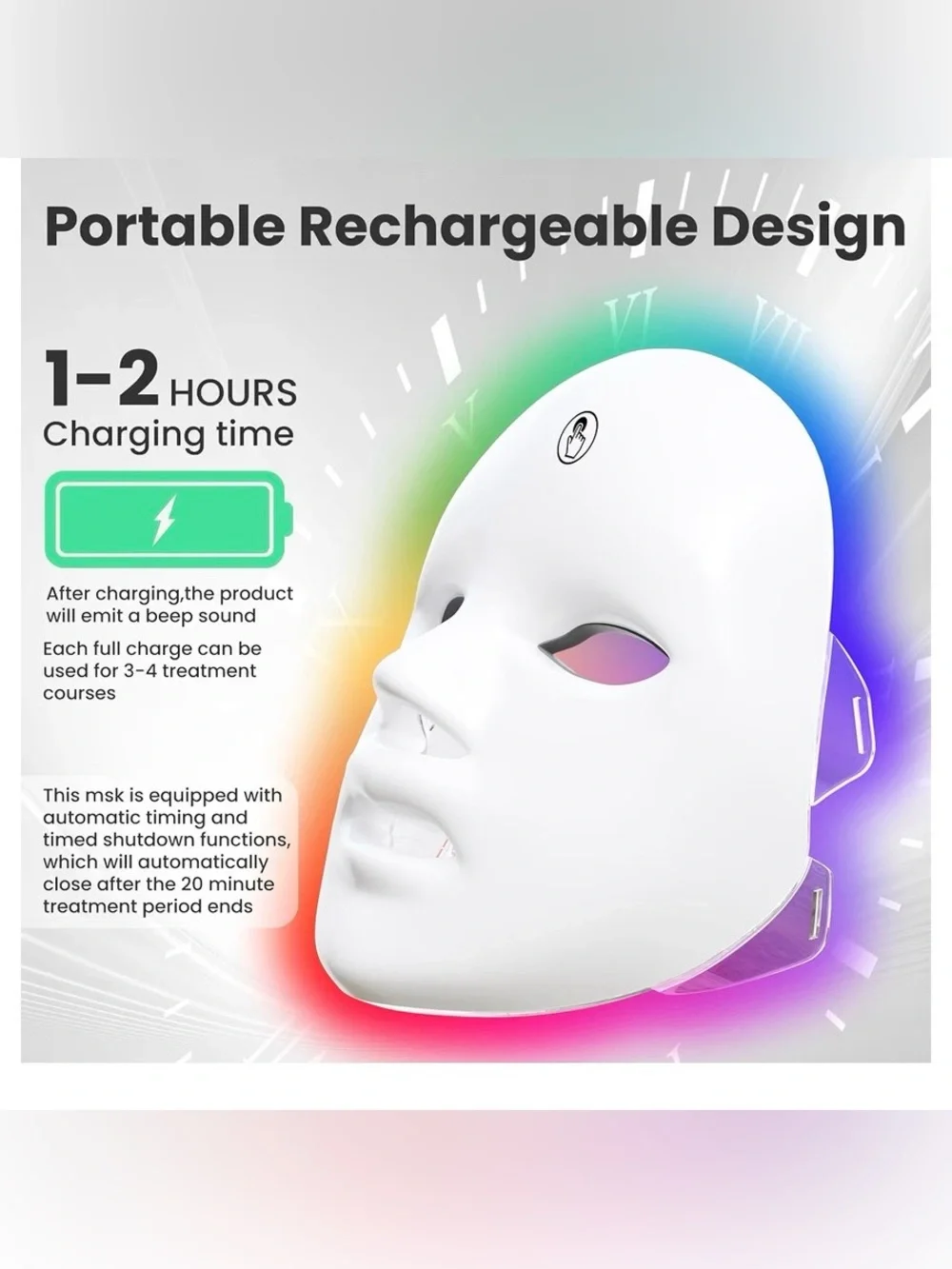 7 Color Led Beauty Mask designed renewal