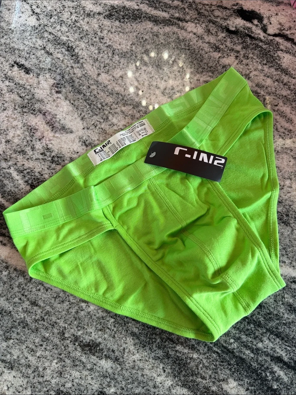 Men's Lime Green Prime Collection Sport Briefs with Supportive Pouch NWT!
