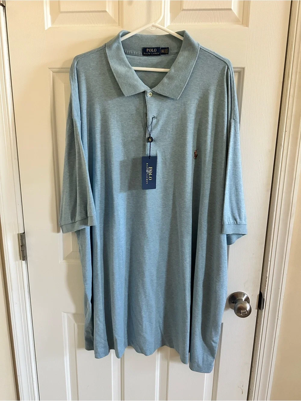 NWT Polo Ralph Lauren Light Blue Polo Shirt Big & Tall 4XLT Flesh Pony