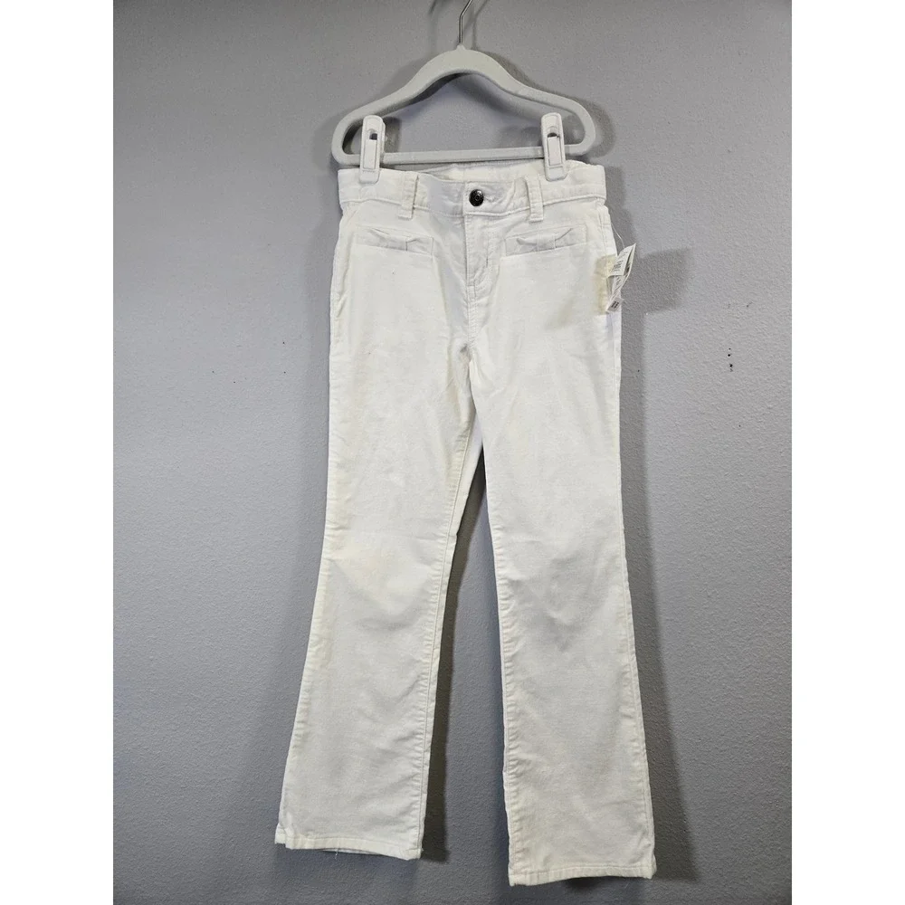 Gymboree White Corduroy Bow Pocket Flare Leg‎ Pants Size 8