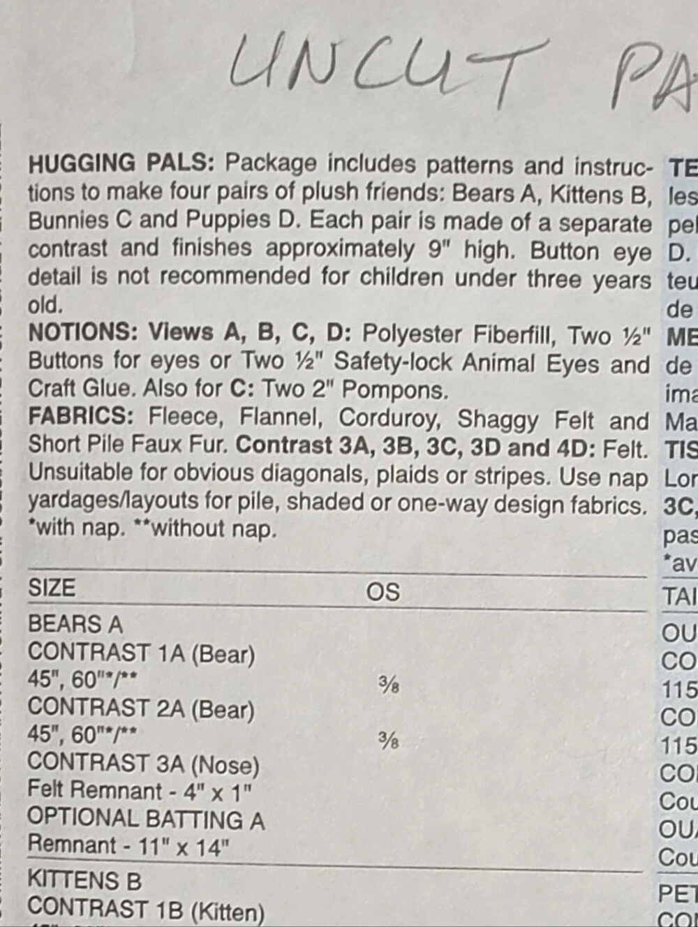 Hand Crafted sewing pattern