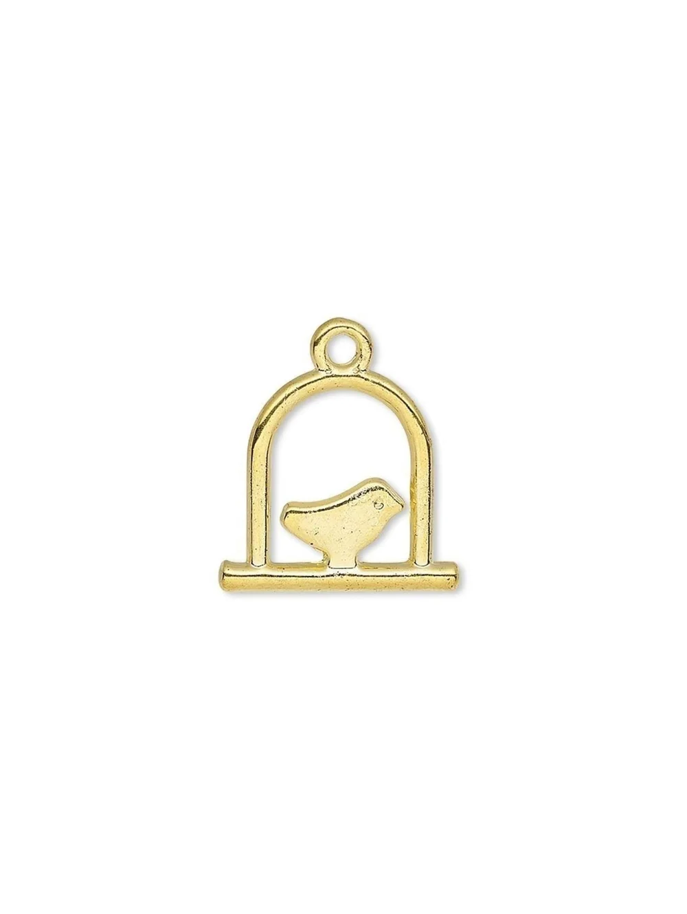 10 Gold 14K Plated Pewter Bird on a Swing Charms Drops Pendants 15x14mm Bulk Lot