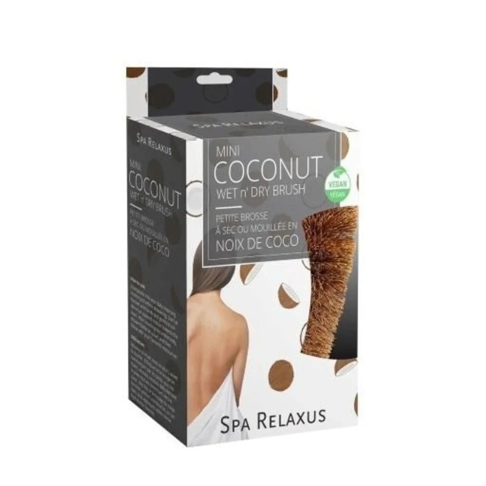 NEW VEGAN Spa Relaxus Mini Coconut Wet n' Dry Brushing Lymphatic  Massage