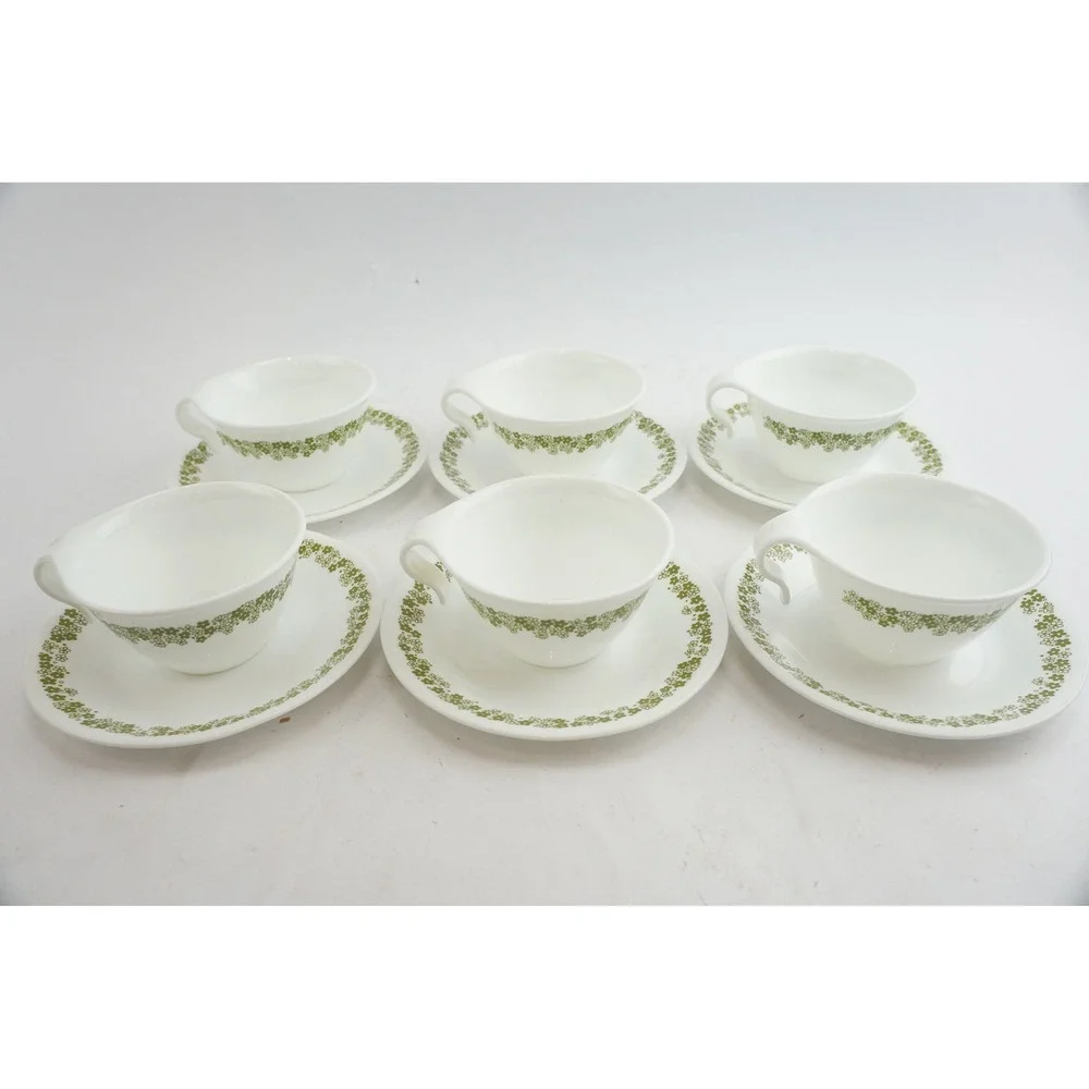 Corning Corelle Cup & Saucer Set Spring Blossom Crazy Daisy 12 Piece VGC