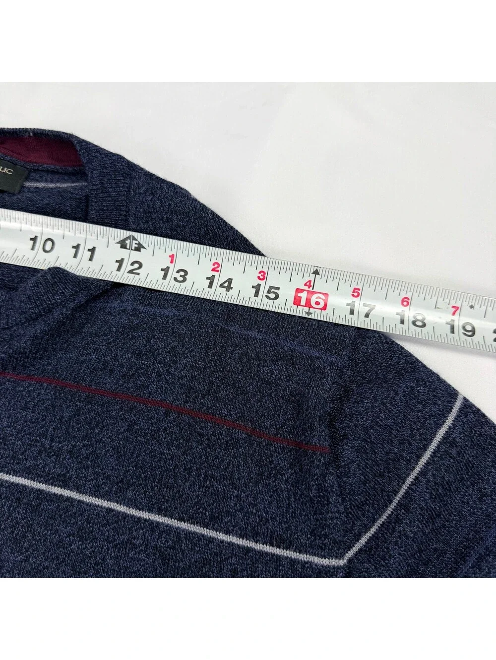 Banana Republic Men's XL 100% Merino Wool Navy Stripe Crewneck 593254