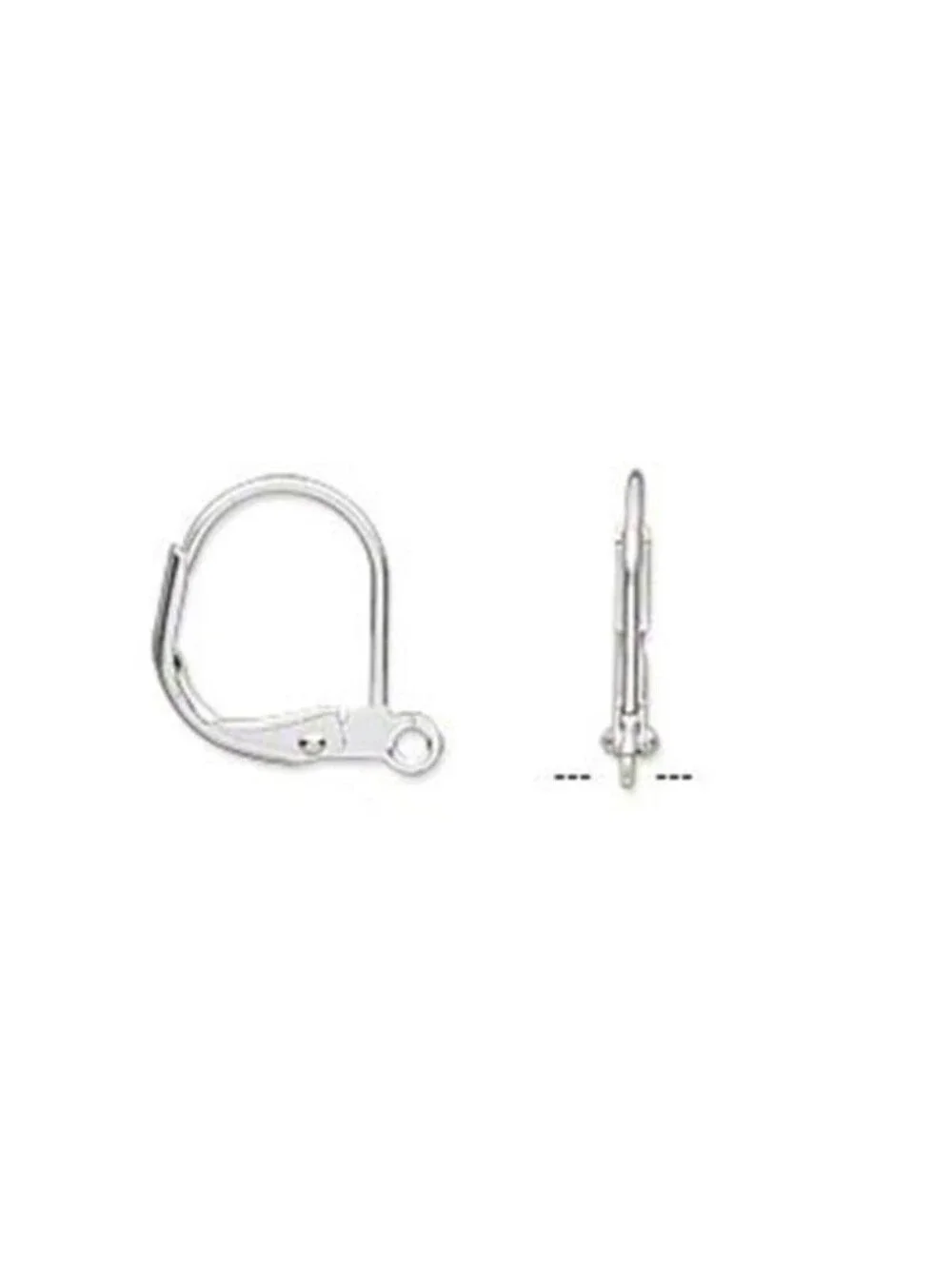 Silver Plated Brass Round Leverback Earwires Earring Hooks Findings 10 pcs