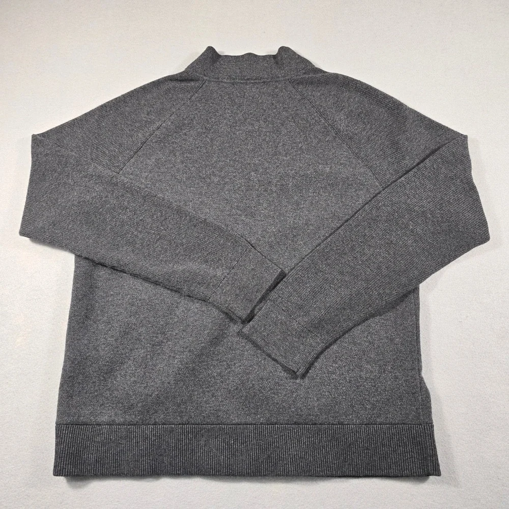 Banana Republic Bomber Sweater Mens‎ Large Gray Double Full Zip Pockets