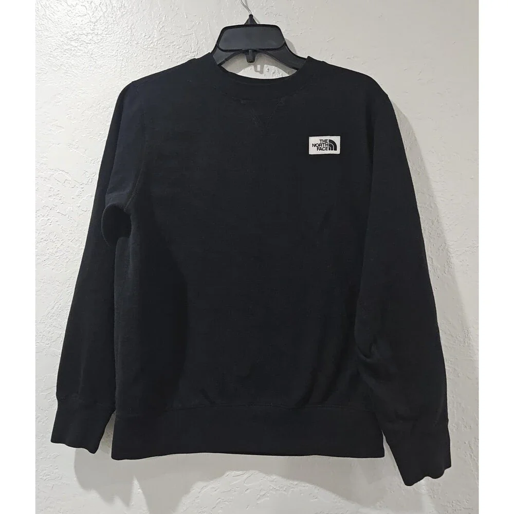 The North Face Black Heritage Patch Women's Sz M Crewneck Long-Sleeve Sweatshirt
