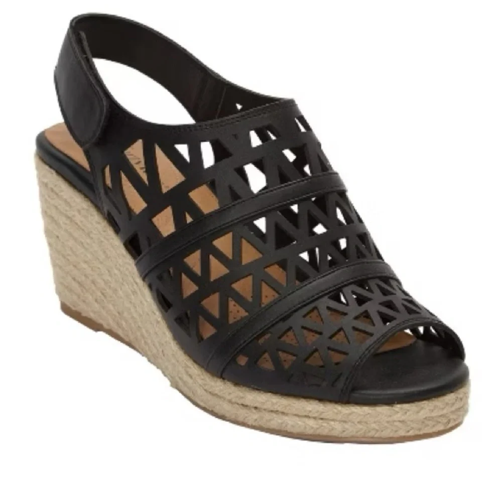 Comfortview Women's The Karen Espadrille Wedge sandal women’s size 9W -New w/box