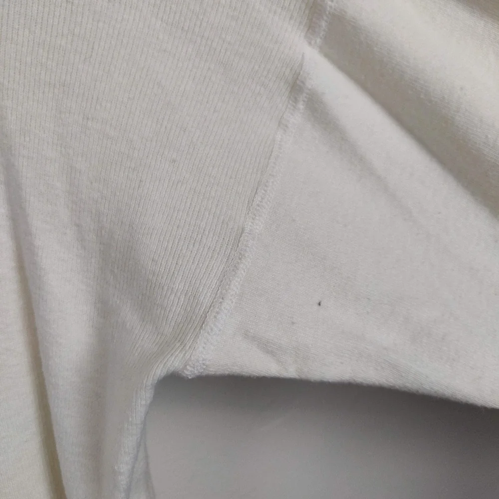 Vintage 80s Banana Republic Henley Top‎ Mens XL Cream Safari Logo Distressed