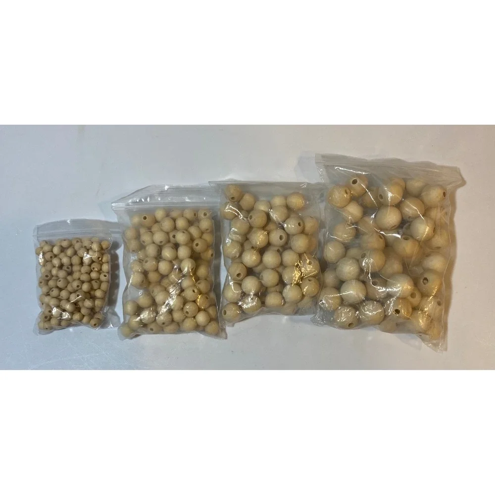 Natural Unfinished‎ Wood Beads Bulk Assortment Round Spacer Beads DIY Crafts