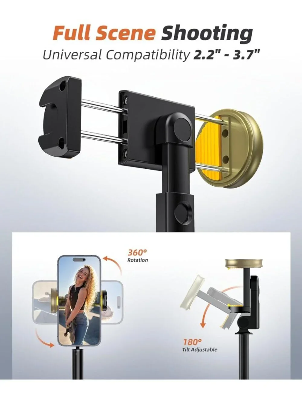 Portable Selfie Stick Tripod with Remote - Durable, Extendable Phone Stand for