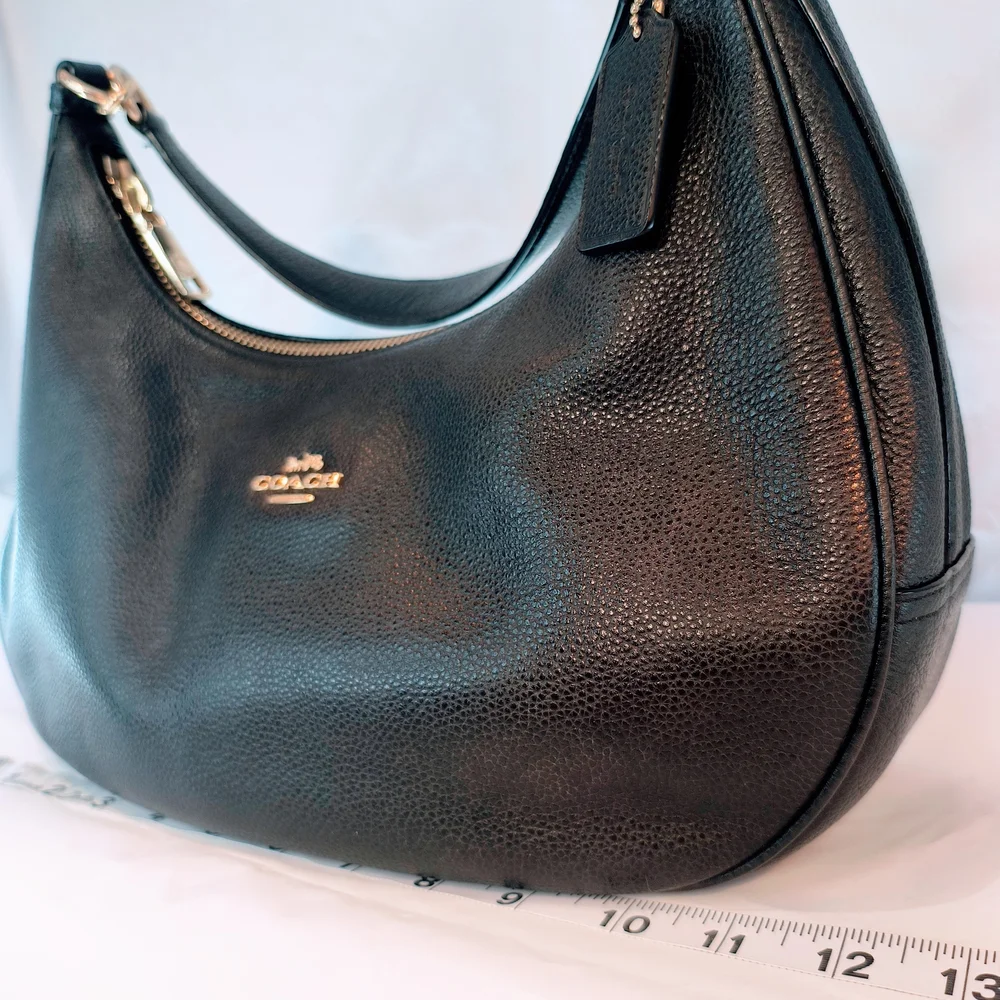 COACH 2017 Black Pebbled‎ Leather Harley Hobo Bag, F38250