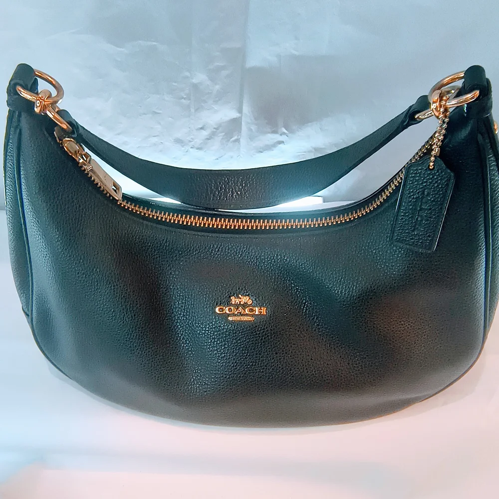 COACH 2017 Black Pebbled‎ Leather Harley Hobo Bag, F38250