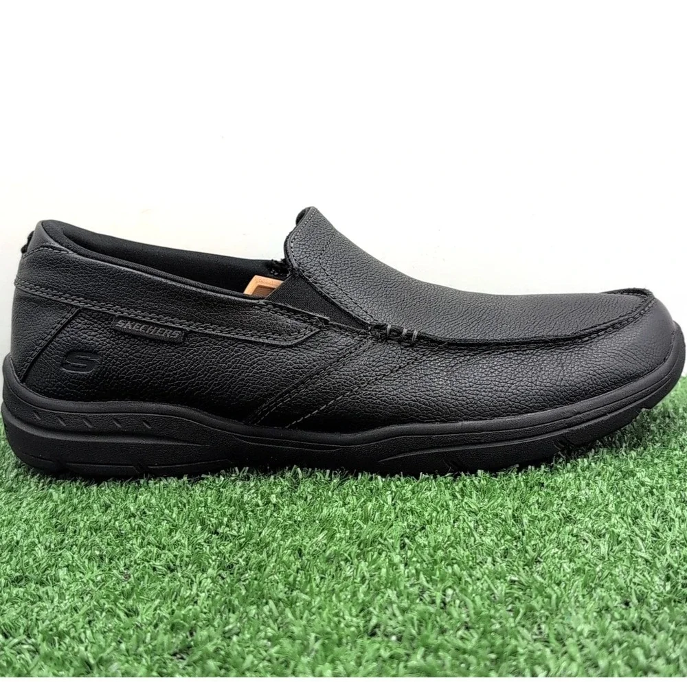 Skechers Harper-Forde Shoes Men's Size 10 Black Slip On Loafers‎ Daily Dress