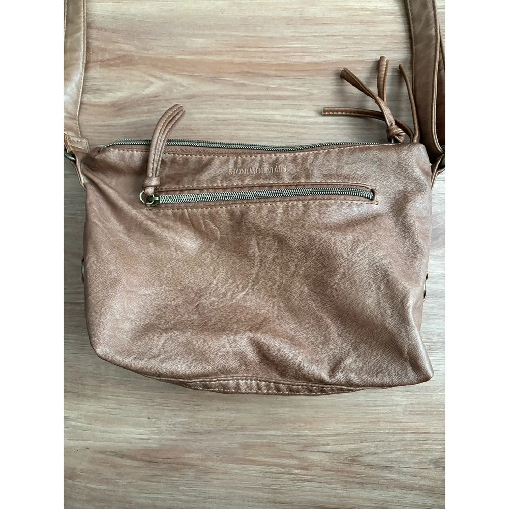 Women's Stone Mountain Double Washed Brown Tan‎ Sophia Hobo Shoulder Bag Purse