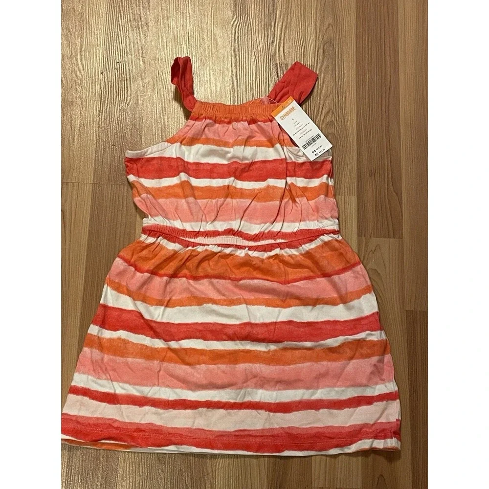 Gymboree Summer Vacation Stripes‎ SunDress Size 5 Orange Pink Coral NWT