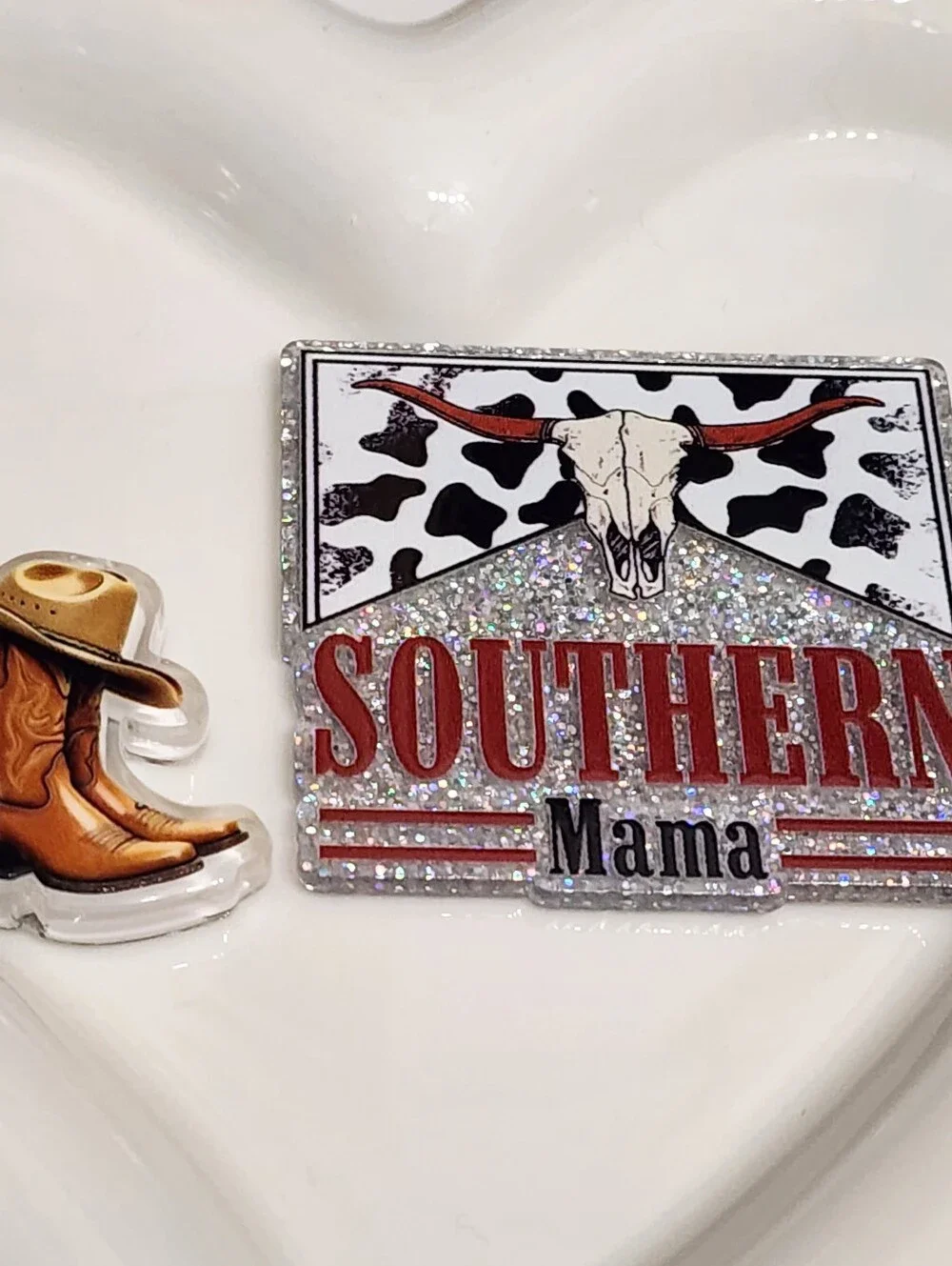 Country Boots Flatback Focal Bead Badge Keychain Crafts Beaded‎ Pen Magnet Clip