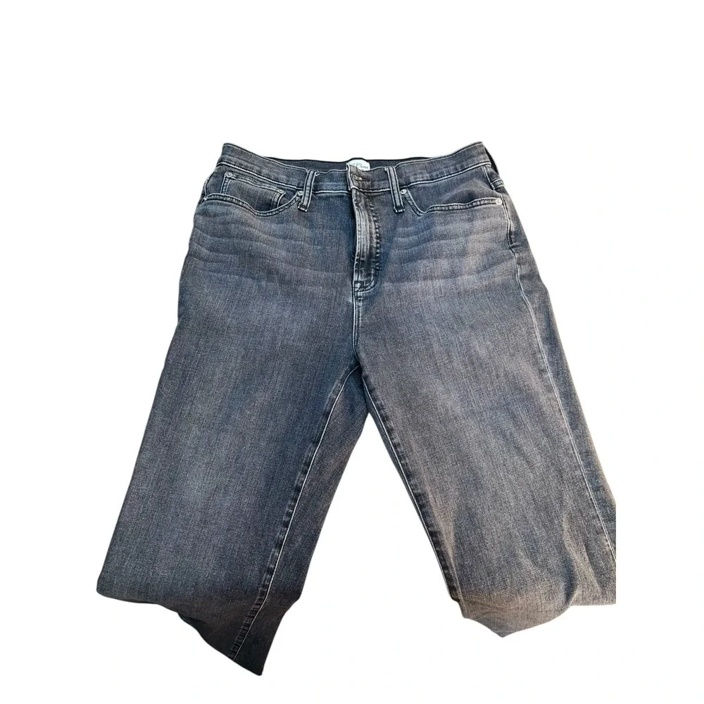 J.CREW Curvy Full Length Demi Boot Jeans Womens 31T‎ Gray Denim