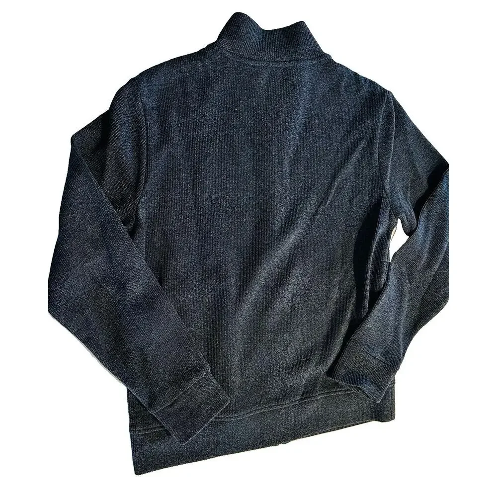 Banana Republic Sweater Jacket Mens Med Navy Cardigan Full Zip Bomber Preppy