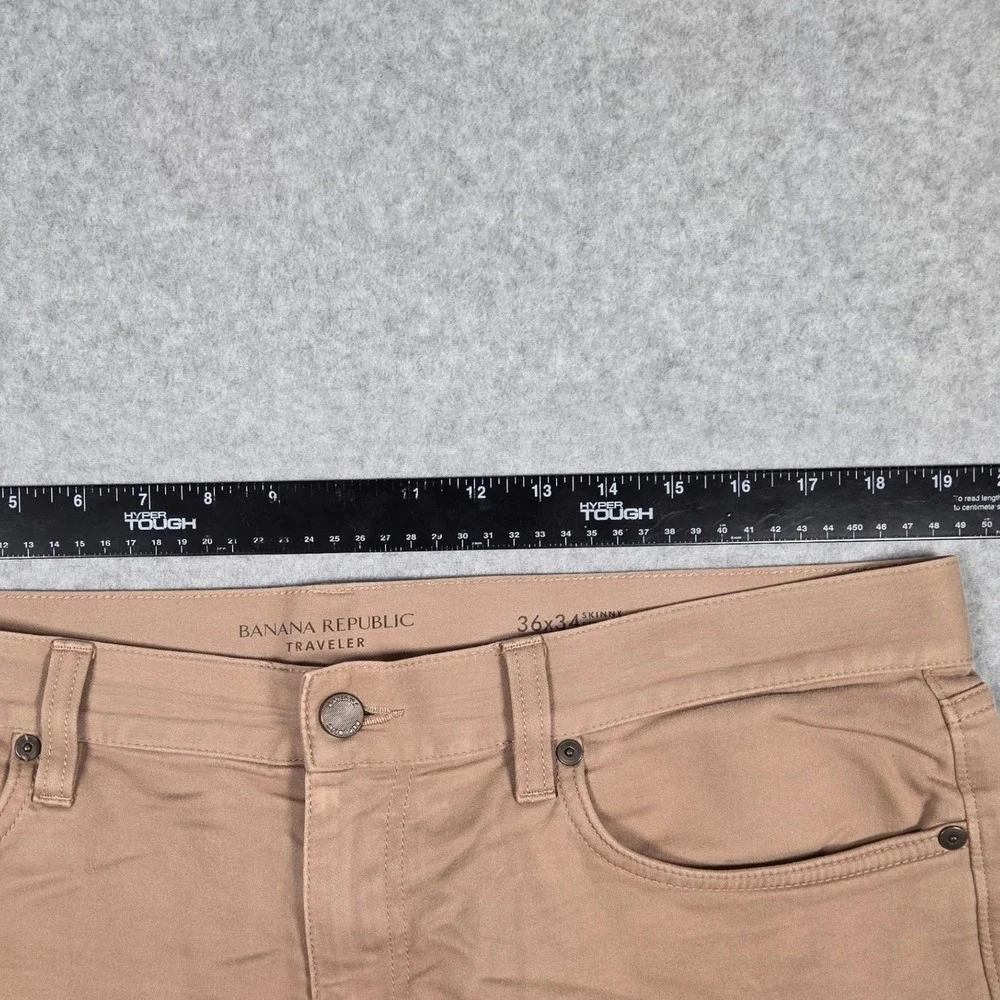 Banana Republic Mens 36x34 Traveler Skinny Fit Chino Pants Khaki 266636-02