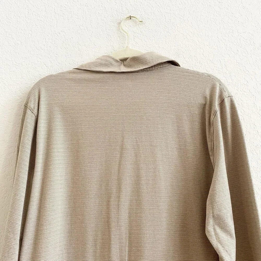 Banana Republic Mens Tan Long‎ Sleeve V-neck Henley Pullover Shirt Large Cotton