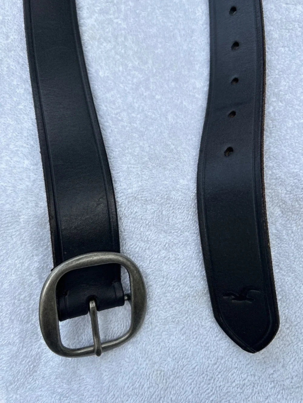 Holister black 100% buffalo leather belt