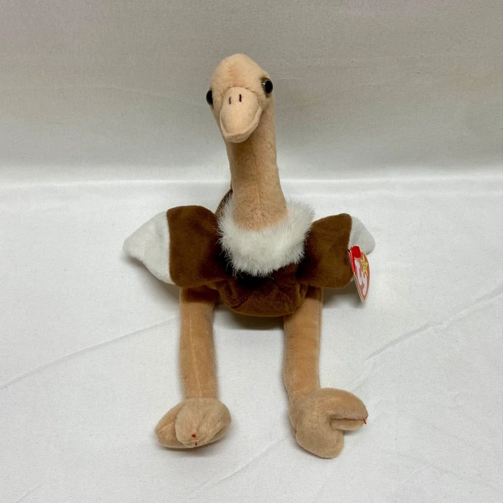 Vintage Ty Beanie Babies Stretch Ostrich Baby Bird 1997 Retired Rare See‎ Tags